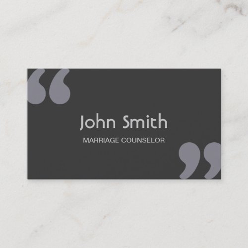 Quotation Marks Marriage Counseling Business Card