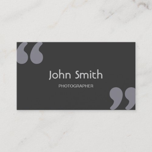 Quotation Marks Photographer Business Card