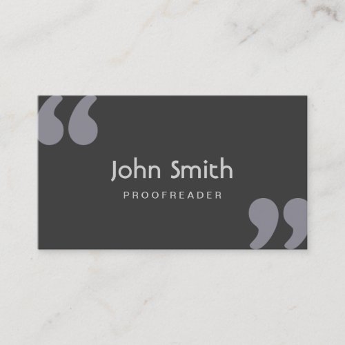 Quotation Marks Proofreading Business Card