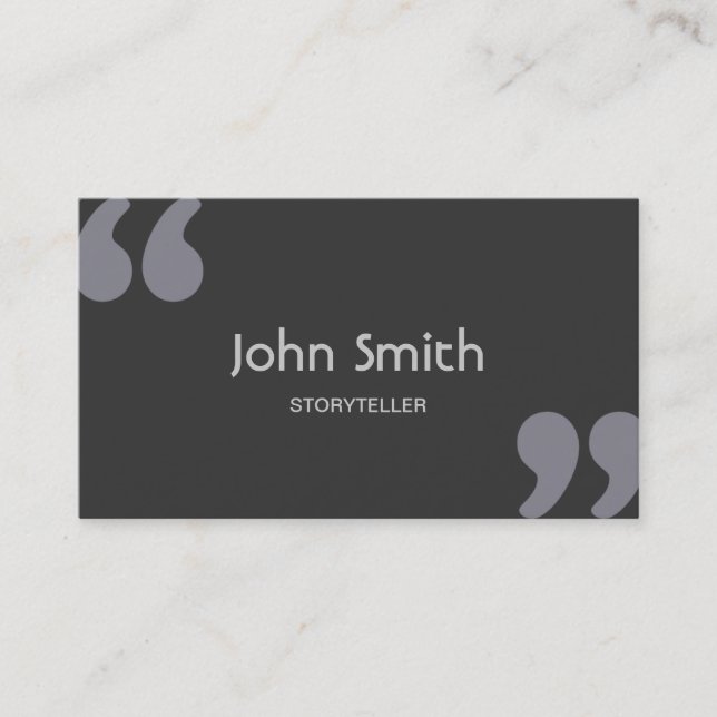 Quotation Marks Storyteller Business Card (Front)
