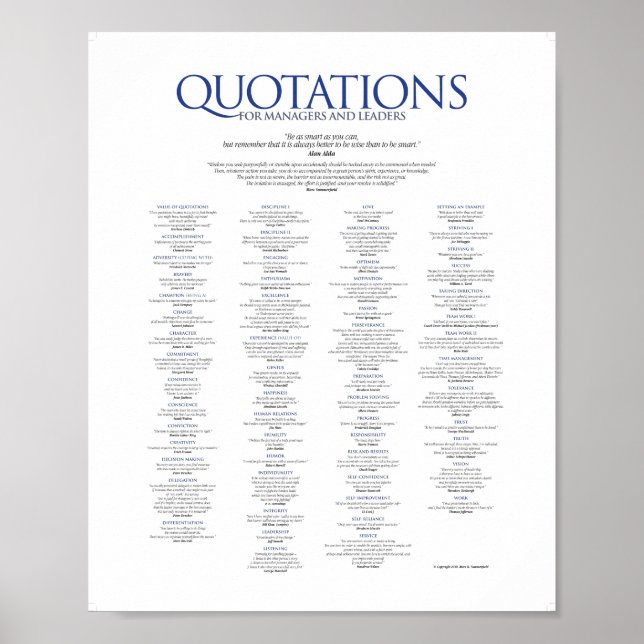 Quotations for Managers and Leaders Poster (Front)