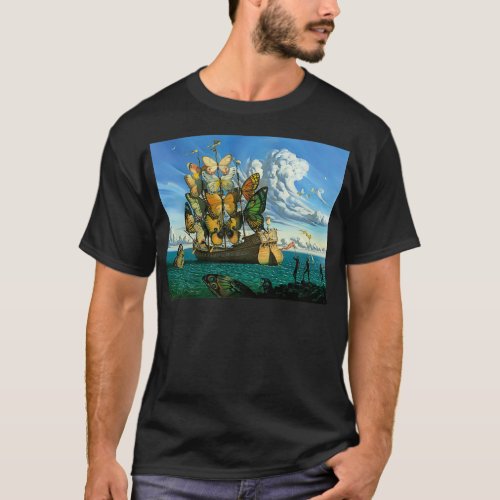 quotDeparture of Winged Shipquot by Vladamir Kush  T_Shirt