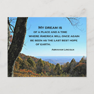 Quote about America by Abraham Lincoln Postcard