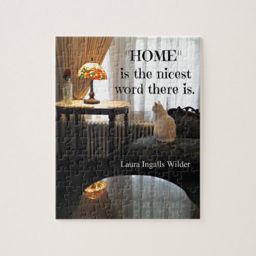 Quote about Home by Laura Ingalls Wilder Jigsaw Puzzle