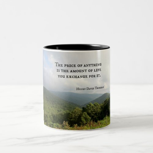 Quote about important things in life Two_Tone coffee mug