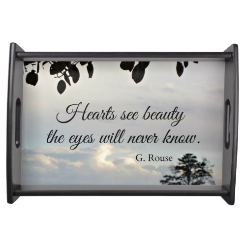 Quote about inner beauty serving tray