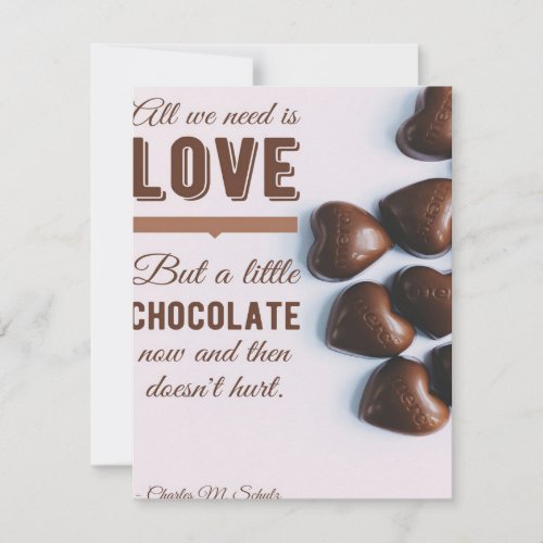 Quote about love _ Cute Chocolate Lover Gift Invitation