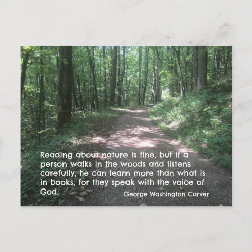 Quote about Nature by GW Carver Postcard