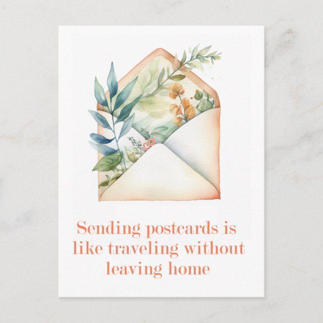 Quote about postcards | Postcrossing | Watercolor  (Front)