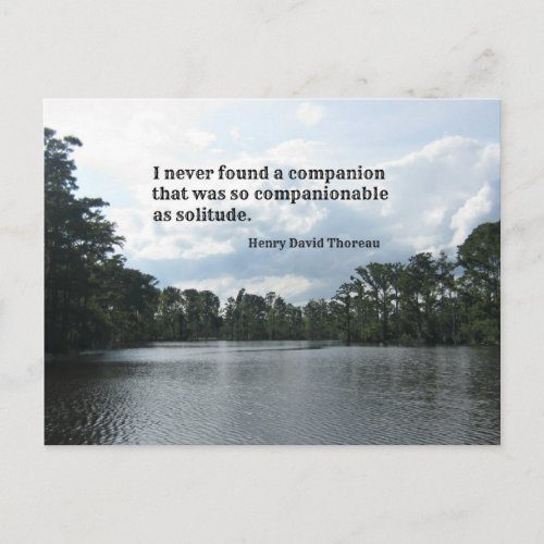 Quote about solitude on River scene Postcard