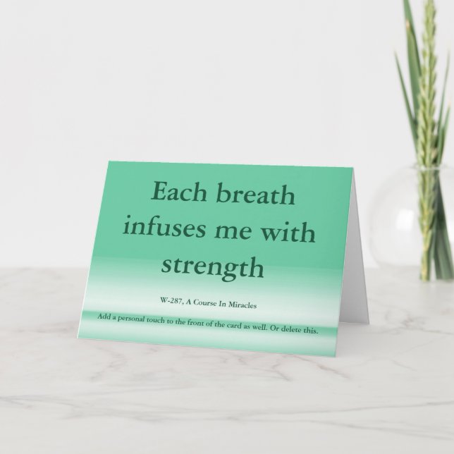 Quote about the breath, A Course In Miracles card (Front)