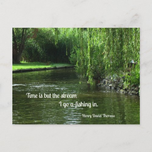 Quote about time and fishing postcard
