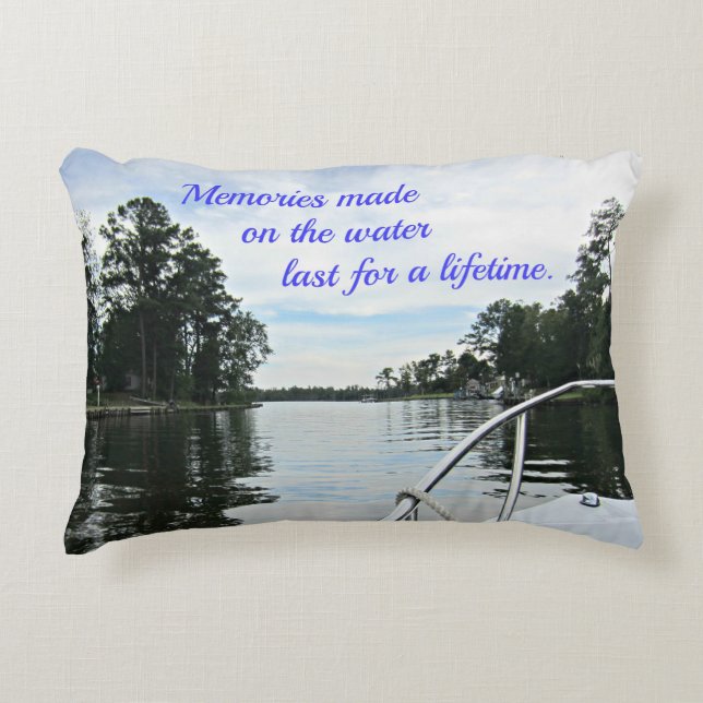 Quote about time spent on the water. decorative pillow (Front)