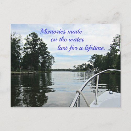 Quote about time spent on the water postcard