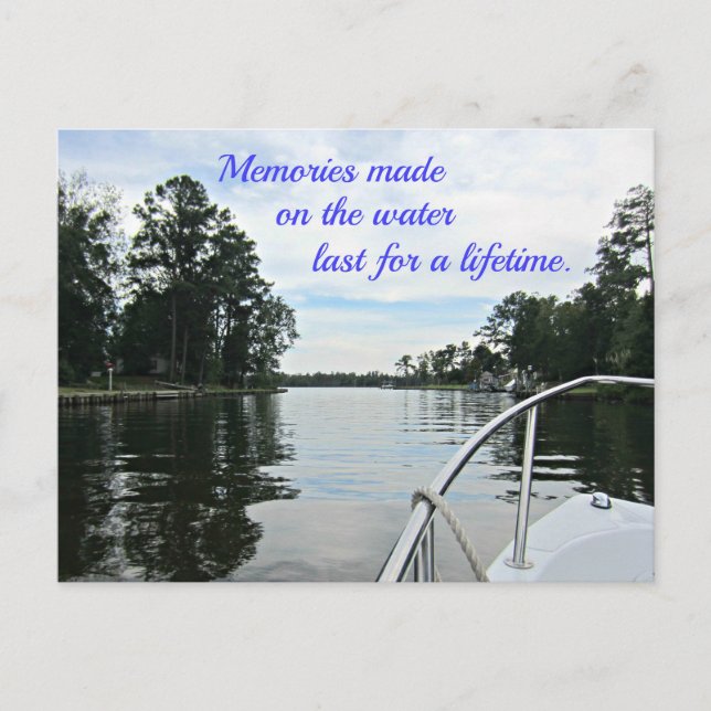Quote about time spent on the water. postcard (Front)