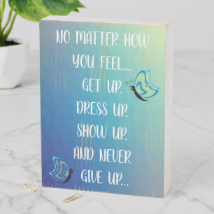 Quote and Butterflies Wooden Box Sign