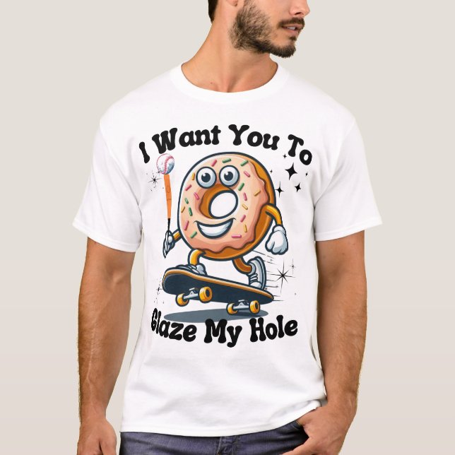 Quote Anime Donut Happy Skateboard Basketball  T-Shirt (Front)