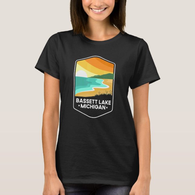 Quote Bassett Lake Loon Michigan T-Shirt (Front)