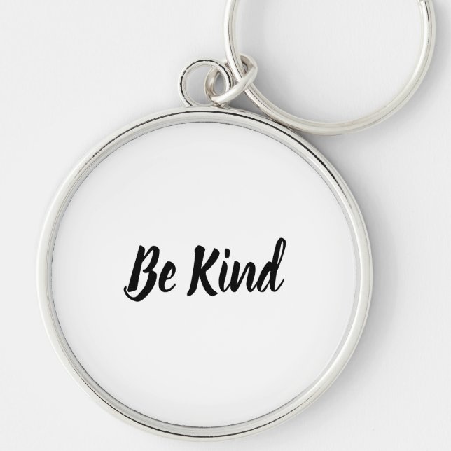 Quote Be Kind Cute Typography Button Keychain (Front)