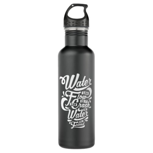 Quote _ Be Water _ dark Stainless Steel Water Bottle