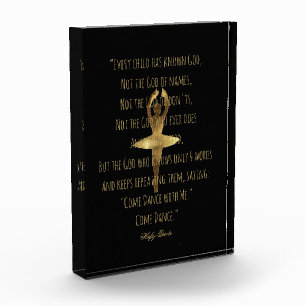 Quote Black and Gold Look Ballerina Ballet Dancer Photo Block