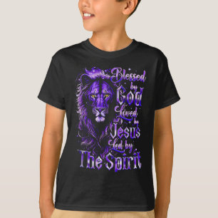 Quote Blessed By God Loved By Jesus Led By The Sri T-Shirt