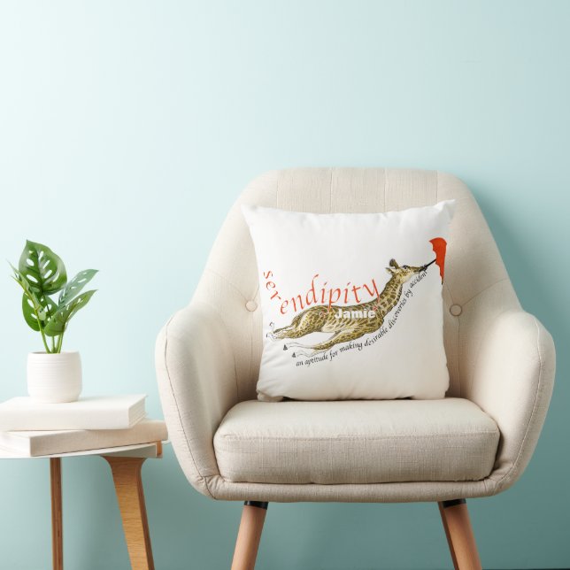 Quote Boy's Girl's Room Whimsical Giraffe Throw Pillow (Chair)