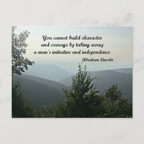 Quote by Abraham LIncoln You cannot build Postcard