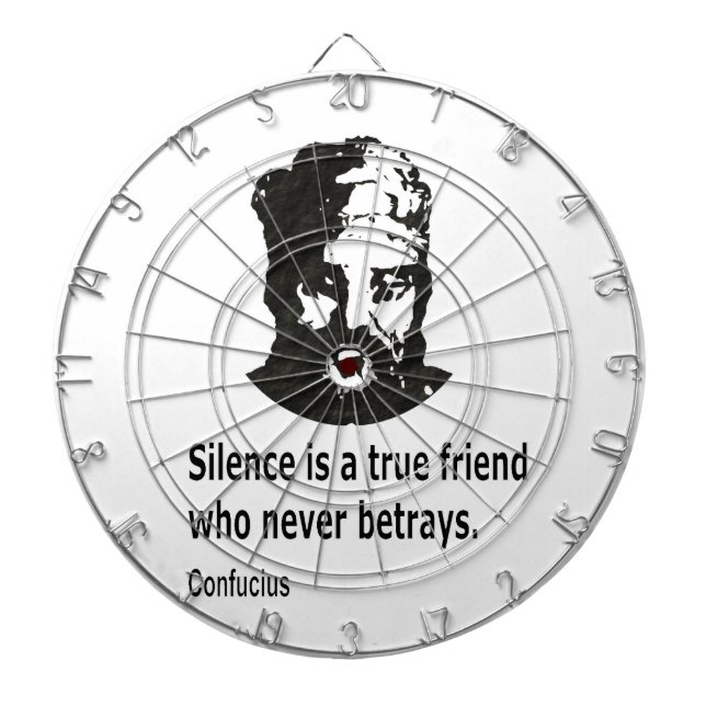Quote By Confucius Dartboard With Darts (Front)