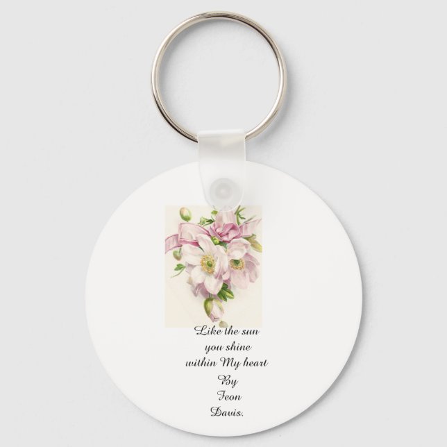 Quote by Feon Davis with flower keychain (Front)