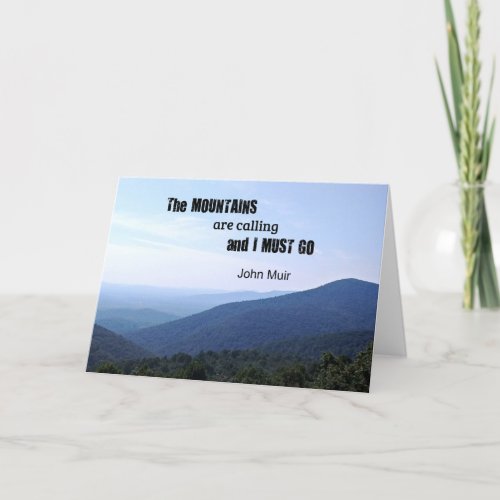 Quote by John Muir about mountains Card