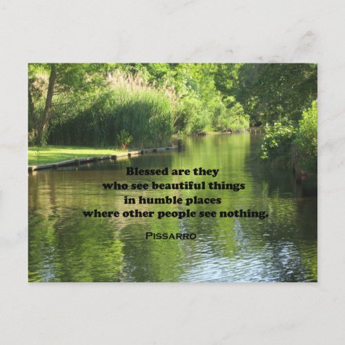 Quote by Pissarro Blessed are they who see Postcard