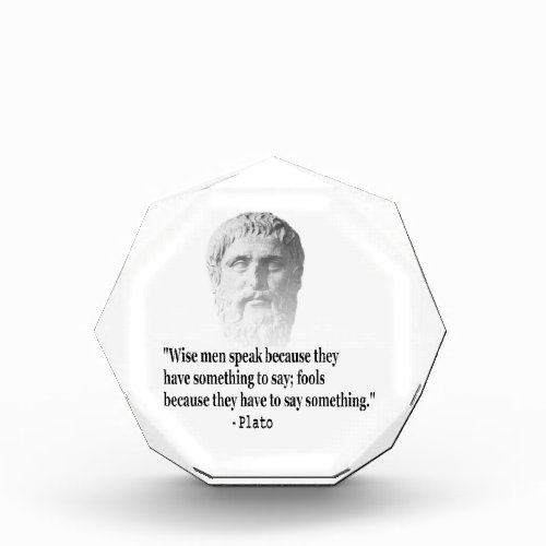 Quote By Plato Acrylic Award