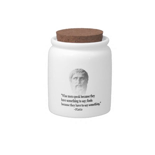 Quote By Plato Candy Jar