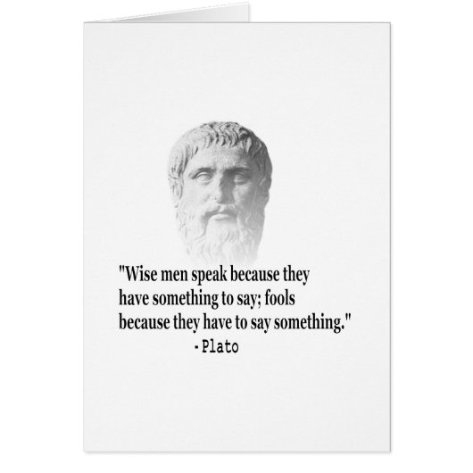 Quote By Plato Cards (Front)