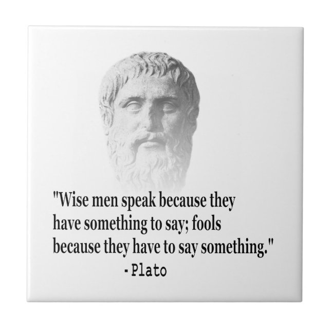 Quote By Plato Ceramic Tile (Front)