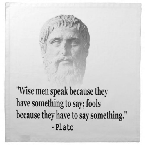 Quote By Plato Napkin