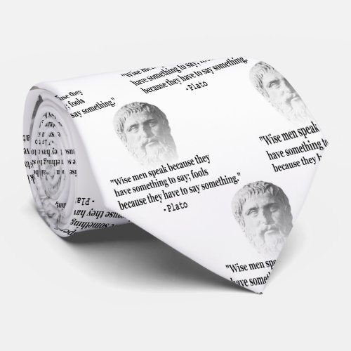 Quote By Plato Neck Tie