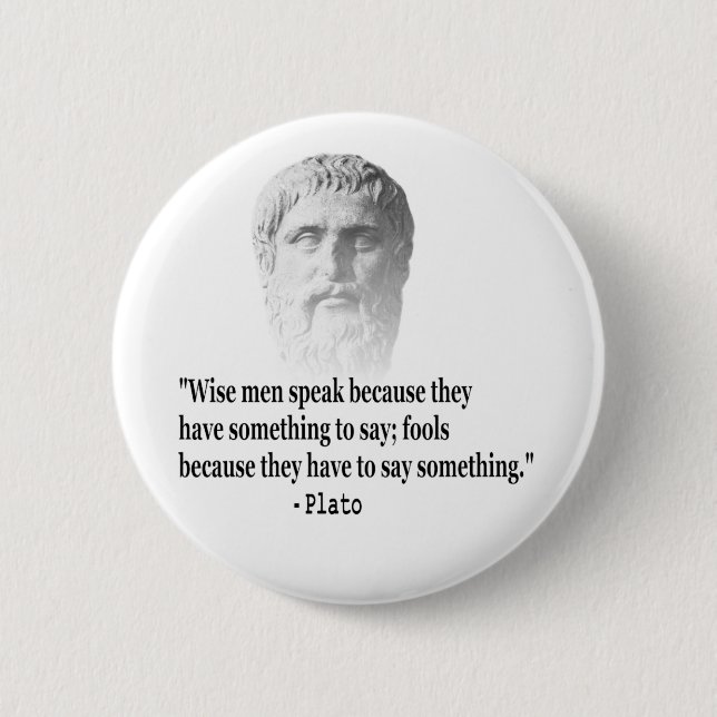 Quote By Plato Pinback Button (Front)