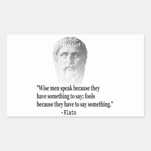Quote By Plato Rectangular Sticker