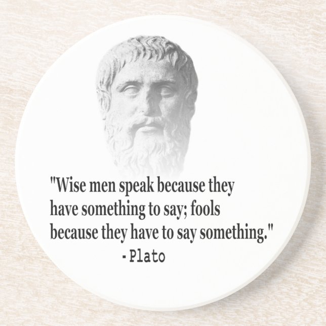 Quote By Plato Sandstone Coaster (Front)