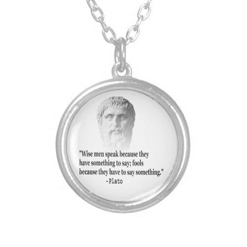 Quote By Plato Silver Plated Necklace