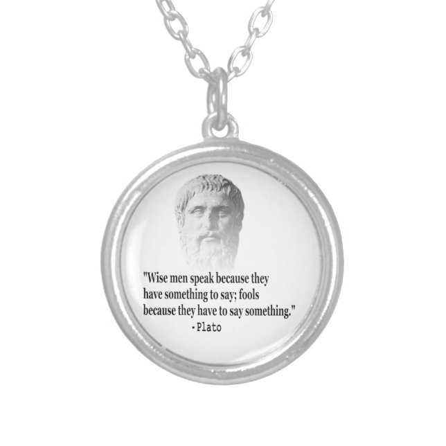 Quote By Plato Silver Plated Necklace