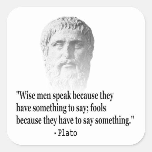 Quote By Plato Square Sticker