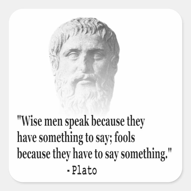 Quote By Plato Square Sticker (Front)