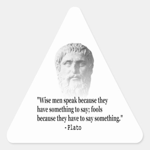 Quote By Plato Triangle Sticker