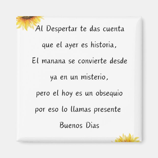 Quote de los Buenos dias Magnet Design (Front)