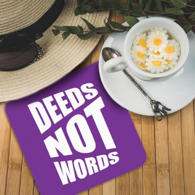 Quote Deed not words Square Paper Coaster (Creator Uploaded)