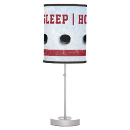 Quote Eat Sleep Hockey Ice With Puck Table Lamp
