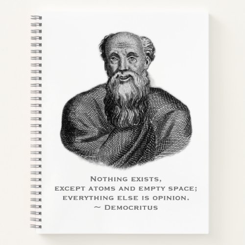 Quote Existence Philosopher Democritus Notebook